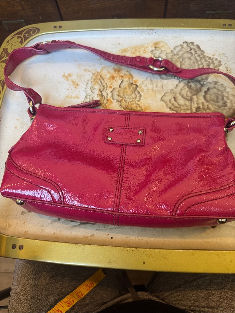The Sak Fuchsia Patent Leather Shoulder Bag
